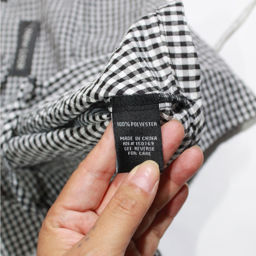 New Look Black & White Gingham Tie-Front Crop Top - Picture 7 of 7